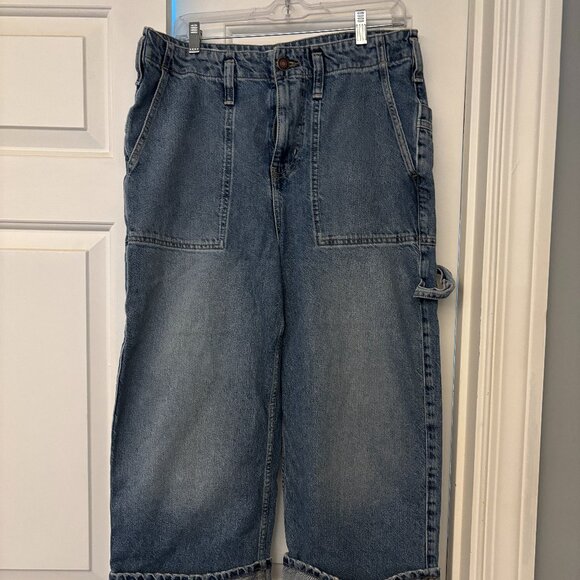 Free People Mid Rise Cuffed Jeans Size 30 - Picture 2 of 6